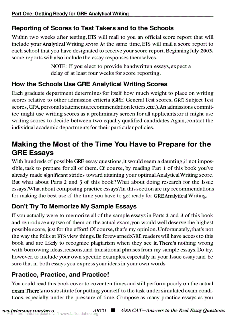 image for page Acro GRE CAT answer to the real essay questions