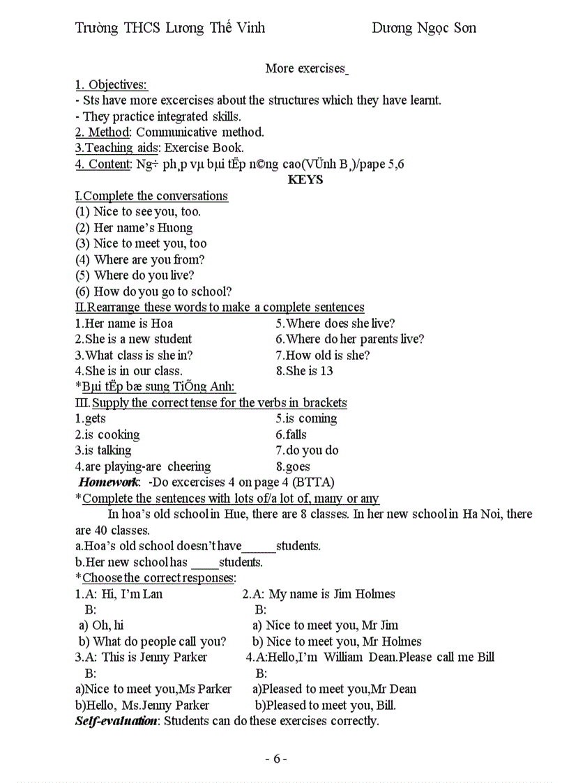 image for page Giáo Án Anh Văn 7 Học Kỳ 1