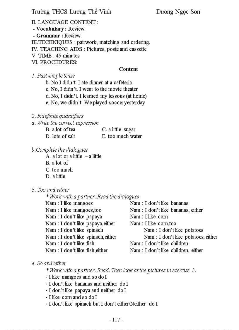 image for page Giáo Án Anh Văn 7 Học Kỳ 1