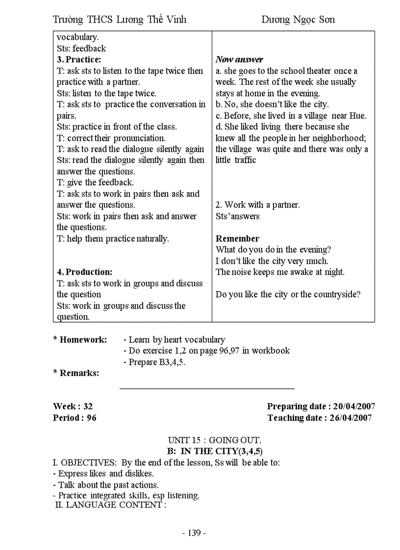 image for page Giáo Án Anh Văn 7 Học Kỳ 1