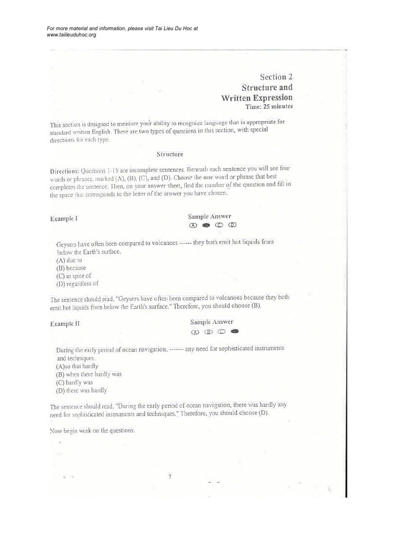 image for page Đề thi Toefl tháng 8 2000