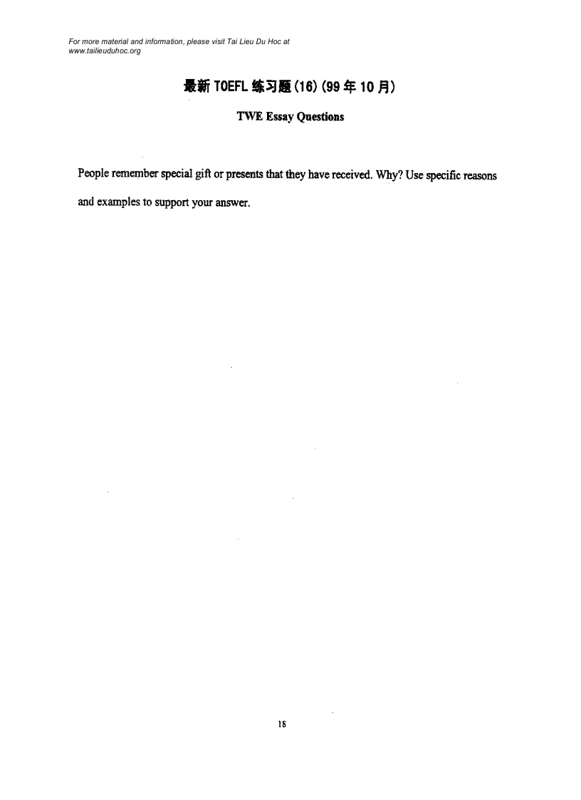 image for page Đề thi Toefl tháng 10 1999