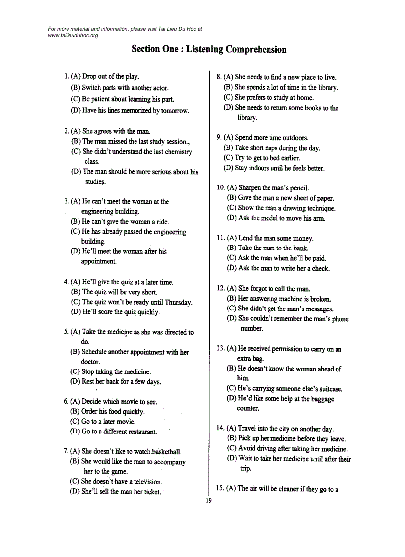 image for page Đề thi Toefl tháng 10 1999