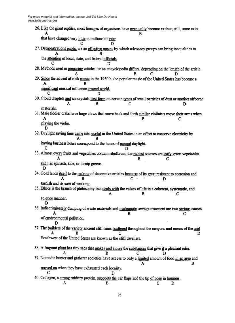 image for page Đề thi Toefl tháng 10 1999