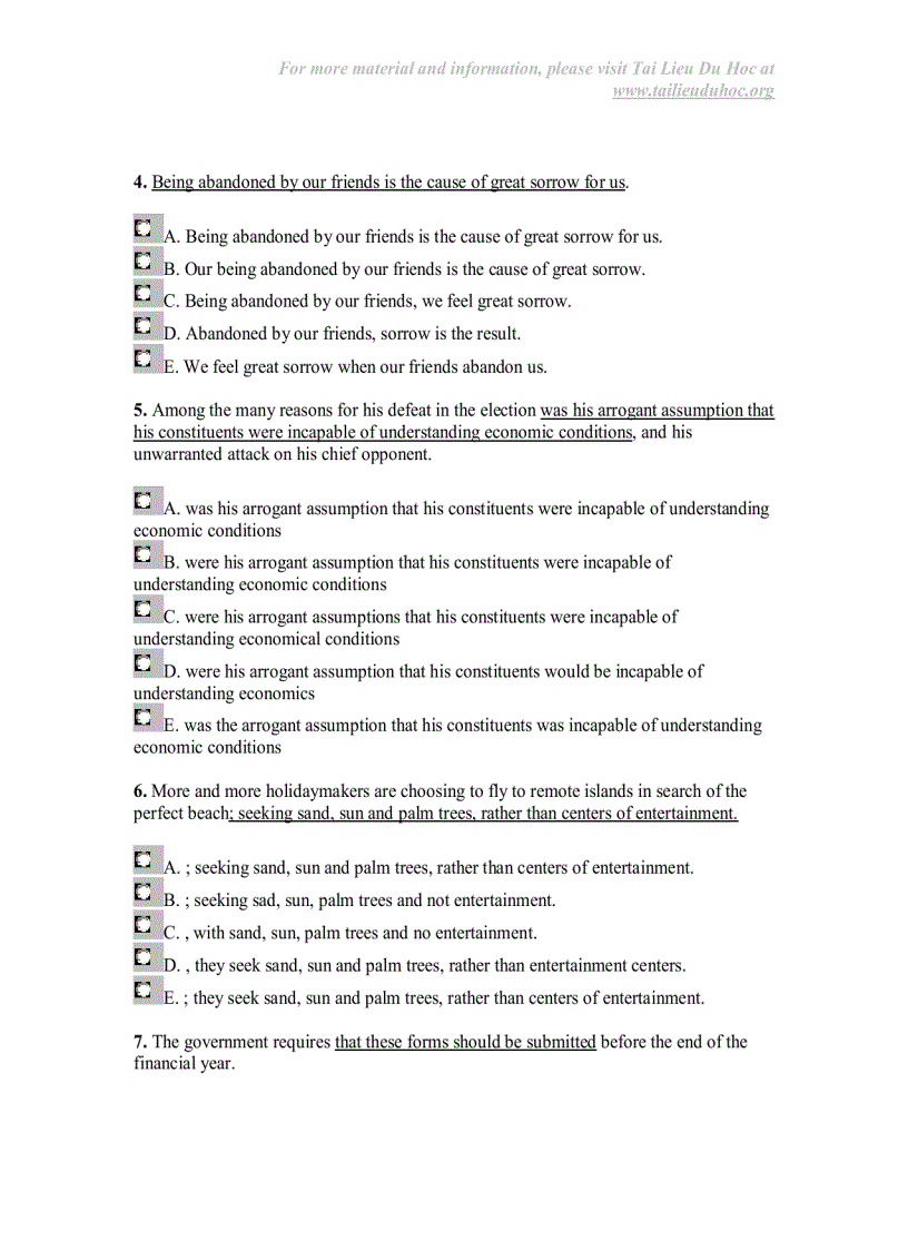 image for page Sentence Correction Test 1