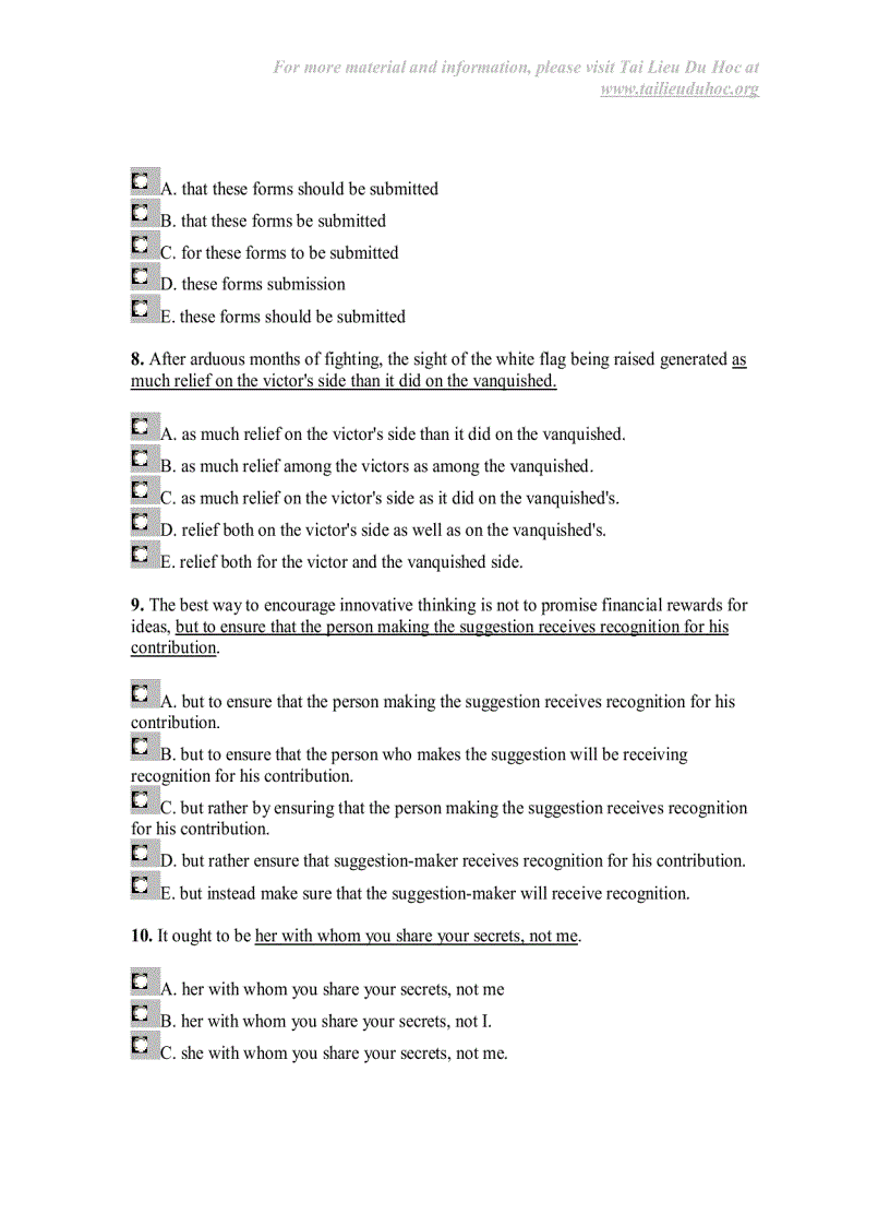 image for page Sentence Correction Test 1