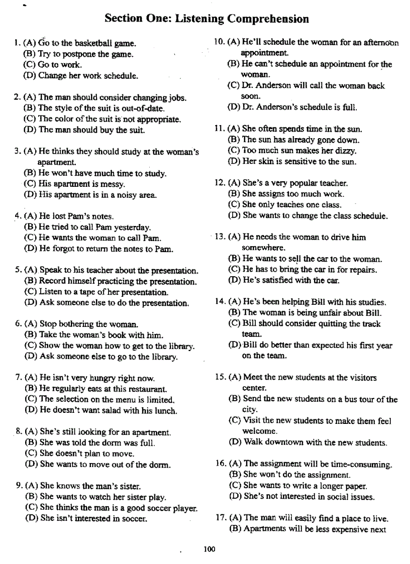 image for page Đề thi Toefl tháng 10 1998