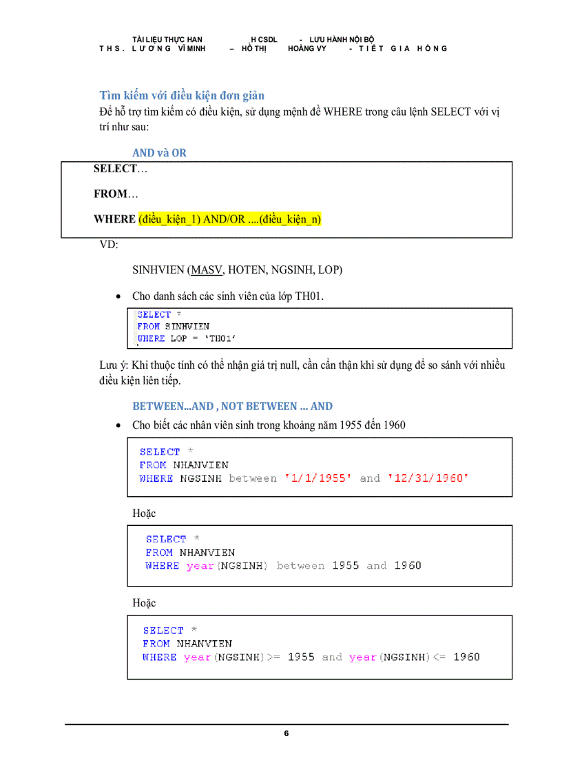 image for page Hướng Dẫn Thực Hành Cơ Sở Dữ Liệu Phần 4