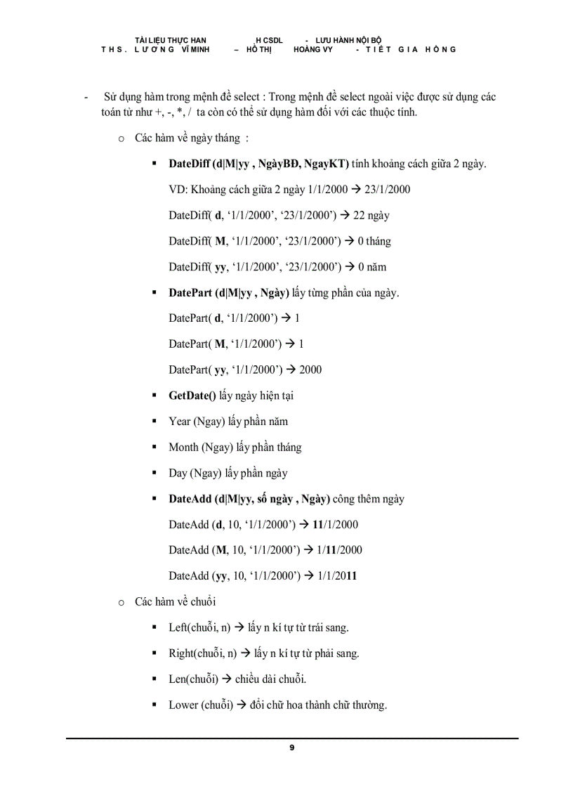 image for page Hướng Dẫn Thực Hành Cơ Sở Dữ Liệu Phần 4