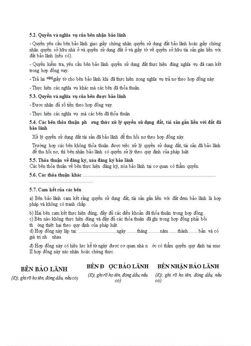image for page HỢP ĐỒNG BẢO LÃNH BẰNG GIÁ TRỊ QUYỀN SỬ DỤNG ĐẤT TÀI SẢN GẮN LIỀN VỚI ĐẤT i I 1