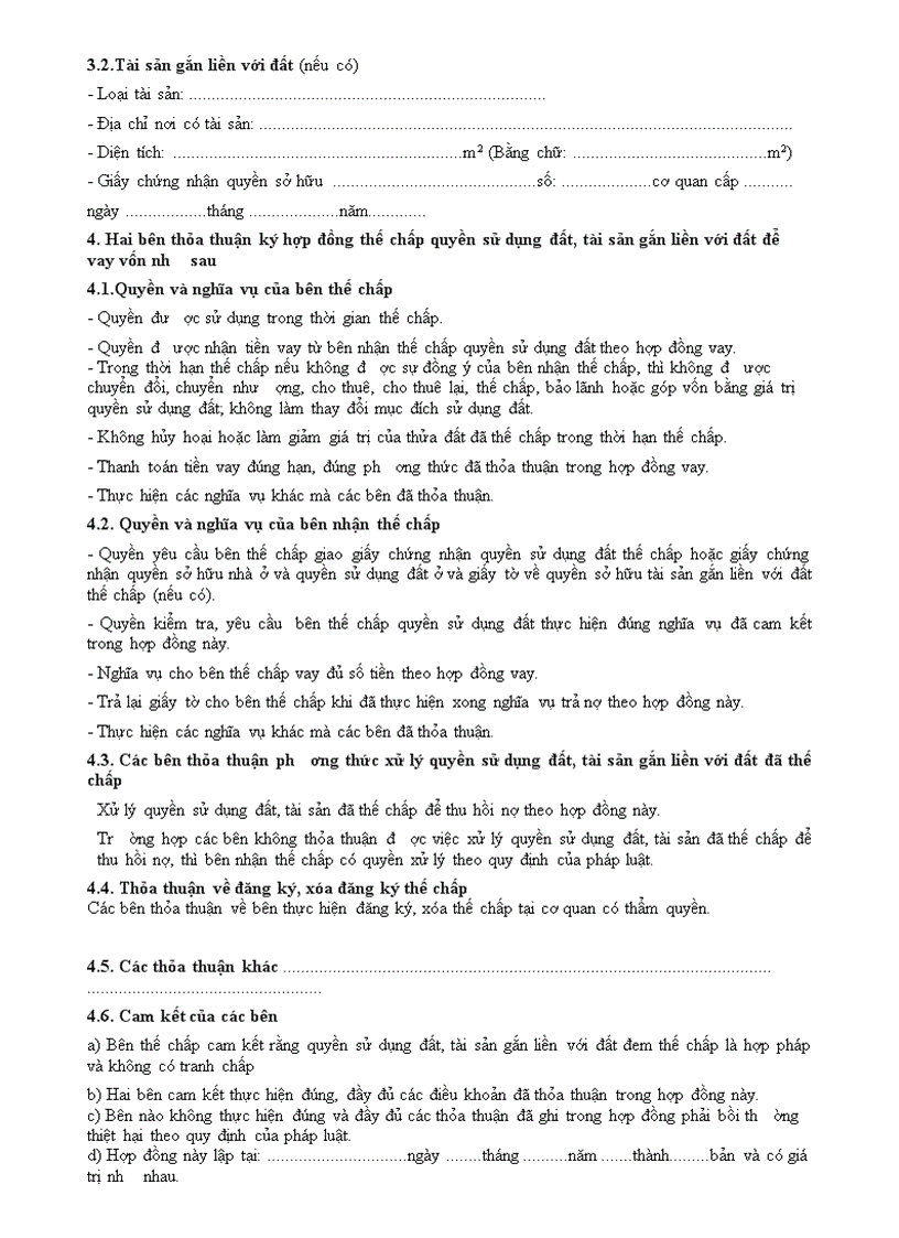 image for page Hợp đồng thế chấp quyền sử dụng đất tài sản gắn liền với đất 1