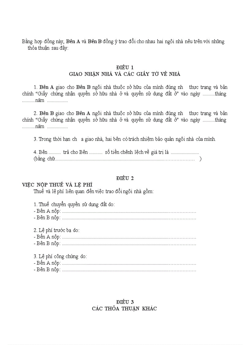 image for page Hợp đồng trao đổi nhà ở 1