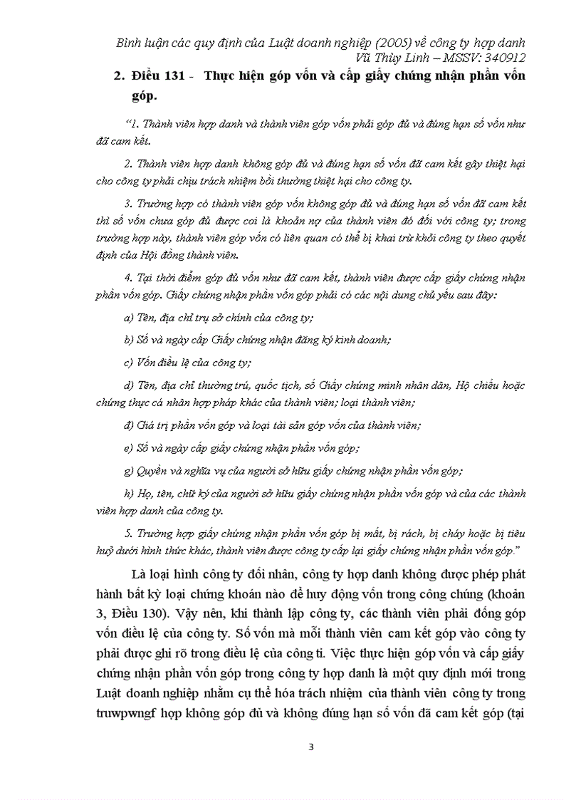 image for page Tiểu luận Bình luận các quy định của Luật doanh nghiệp 2005 về công ty hợp danh