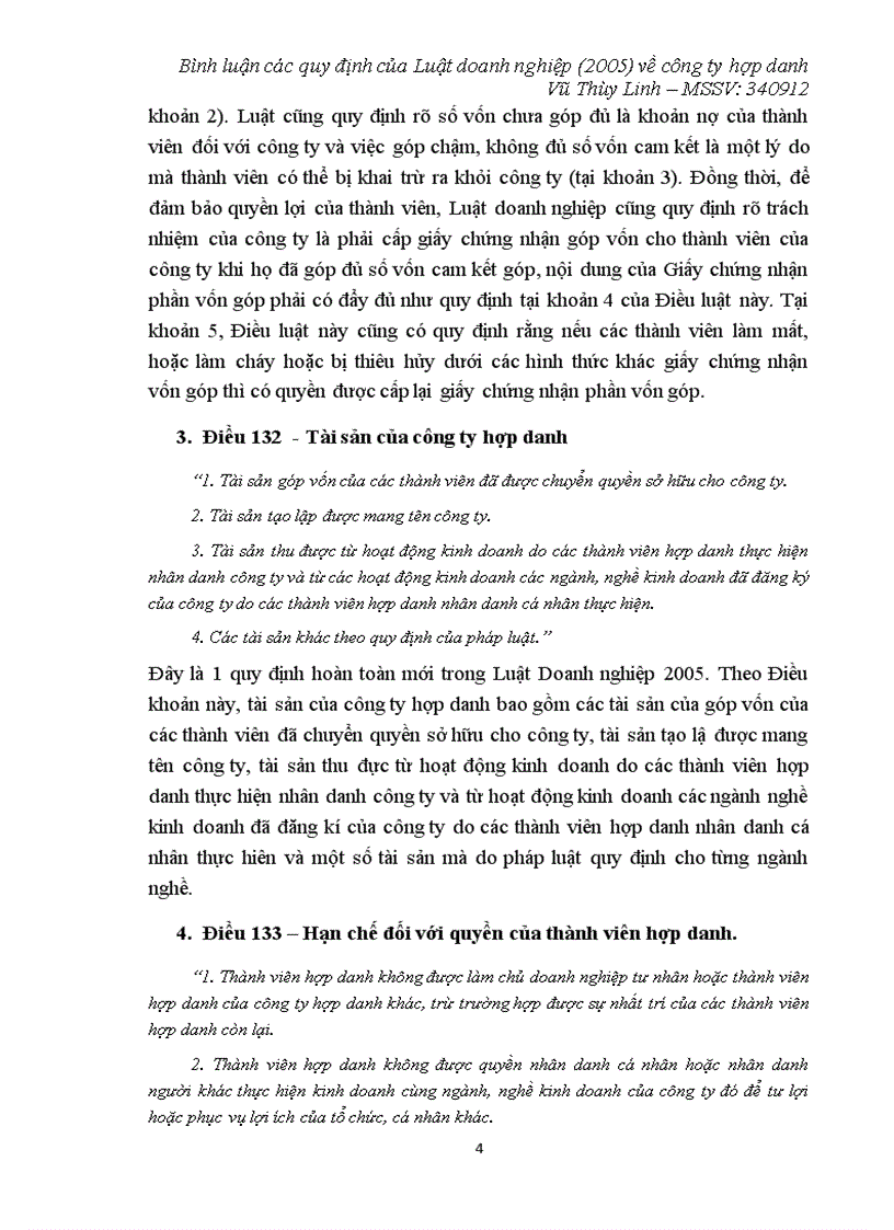 image for page Tiểu luận Bình luận các quy định của Luật doanh nghiệp 2005 về công ty hợp danh