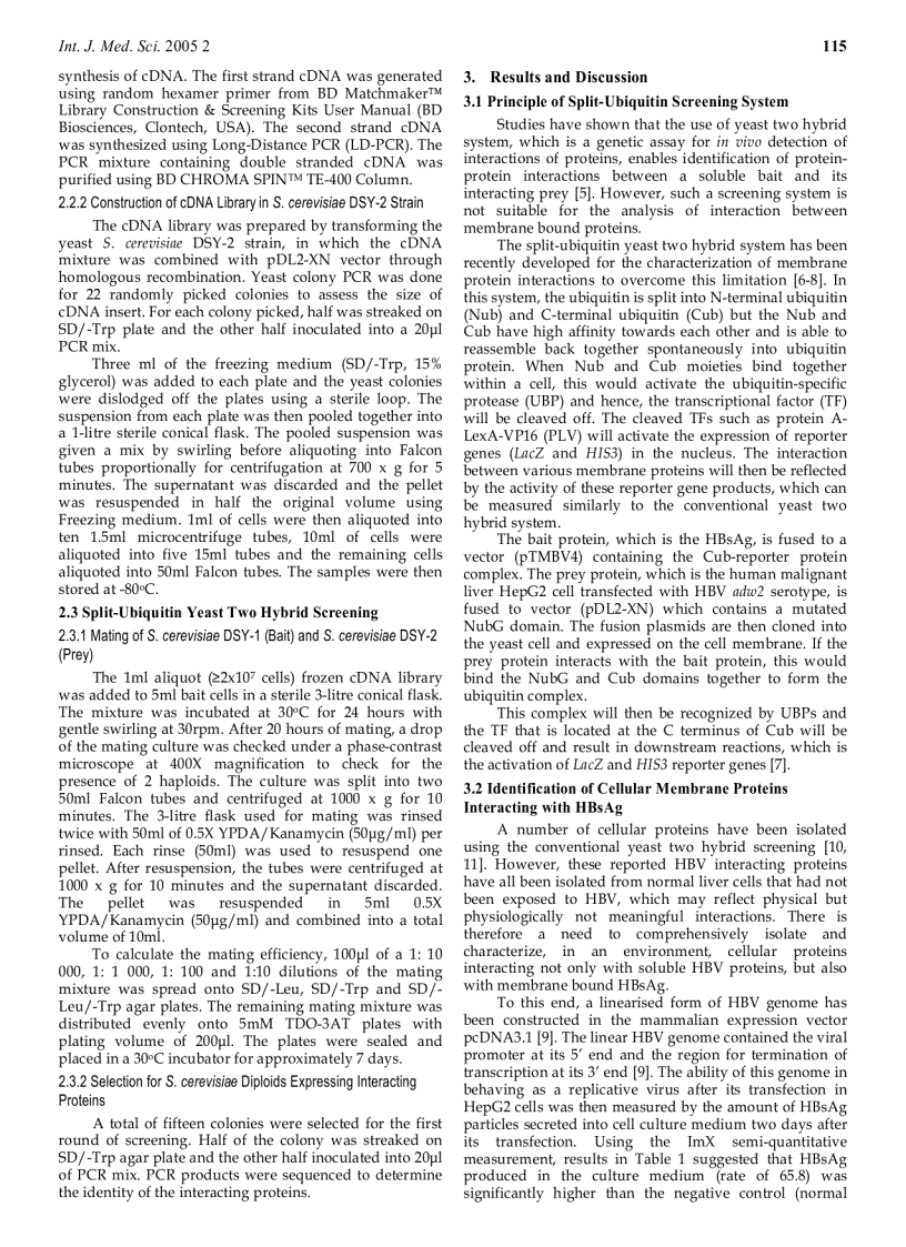 image for page Báo cáo y học Identification of Cellular Membrane Proteins Interacting with Hepatitis B Surface Antigen using Yeast Split Ubiquitin System