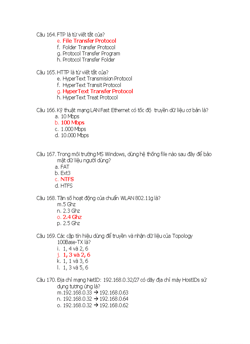 image for page Đề thi mạng căn bản