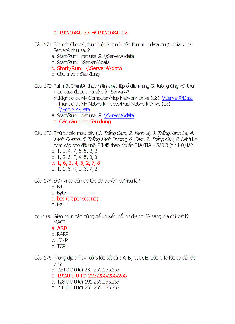 image for page Đề thi mạng căn bản