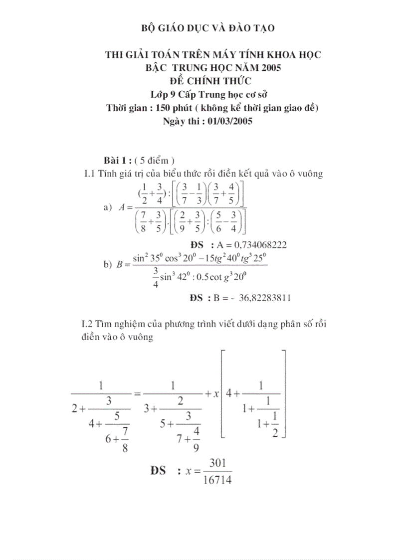image for page Giải toán lớp 9 bằng máy tính bỏ túi Bộ GDĐT 2005