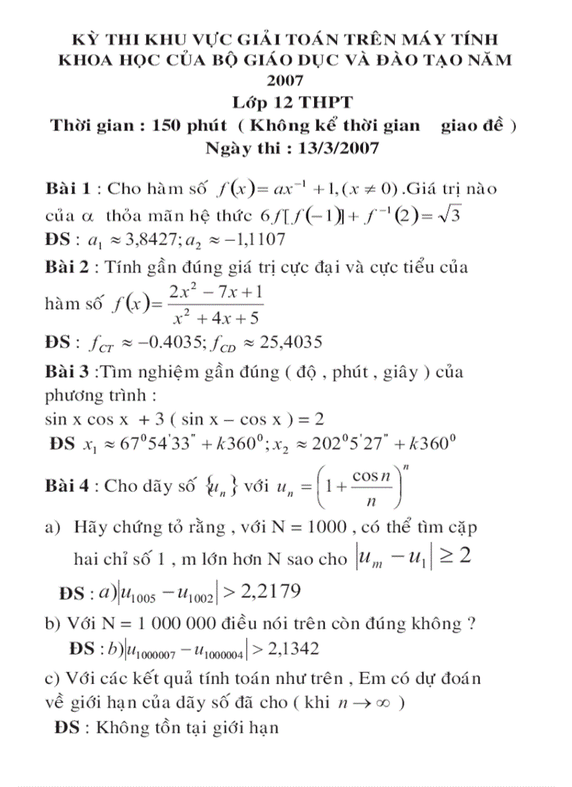 image for page Giải toán lớp 9 bằng máy tính bỏ túi Bộ GDĐT 2007