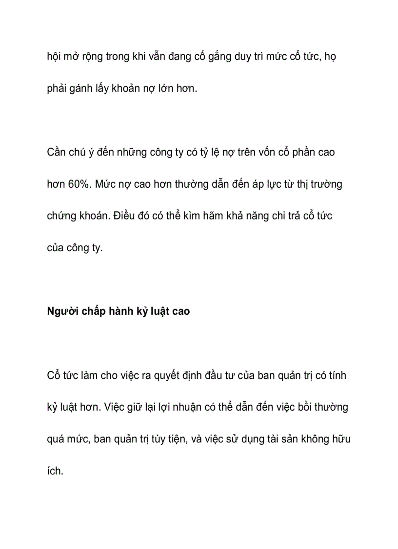 image for page Tầm quan trọng của cổ tức