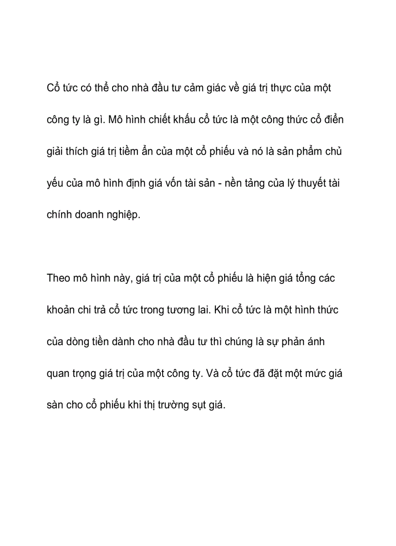 image for page Tầm quan trọng của cổ tức