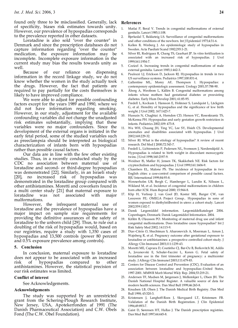 image for page Báo cáo y học Maternal use of Loratadine during pregnancy and risk of hypospadias in offspring