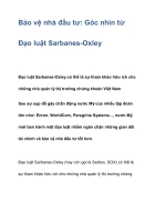 Bảo vệ nhà đầu tư Góc nhìn từ Đạo luật Sarbanes Oxley