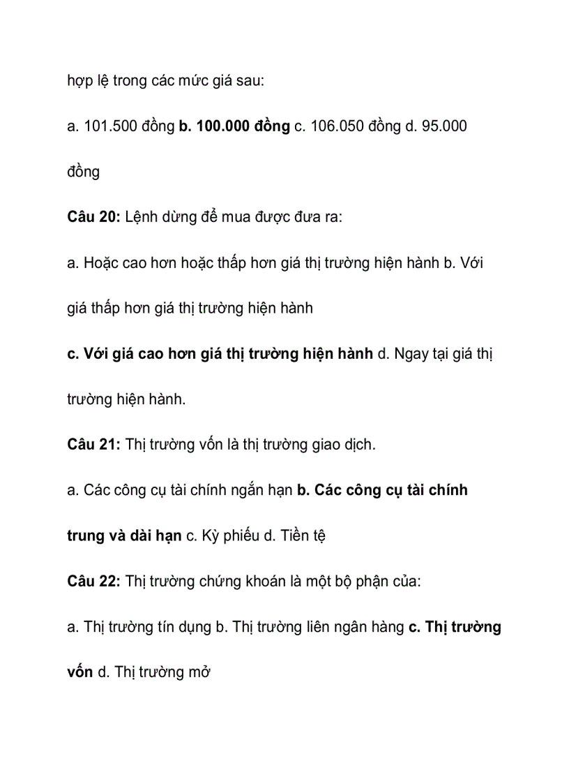 image for page 40 câu trắc nghiệm về thị trường chứng khoán