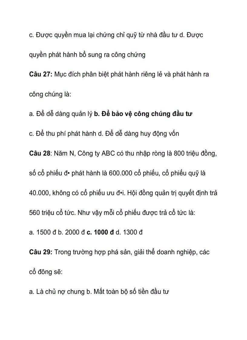 image for page 40 câu trắc nghiệm về thị trường chứng khoán