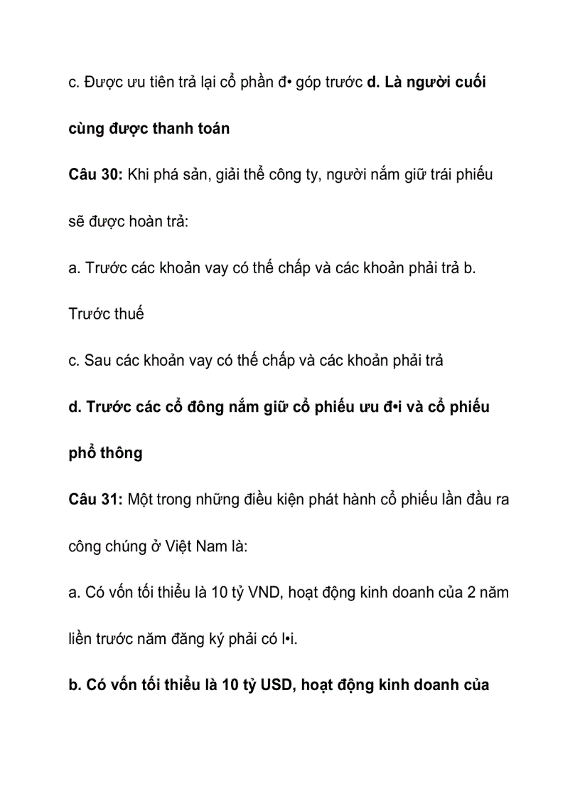 image for page 40 câu trắc nghiệm về thị trường chứng khoán