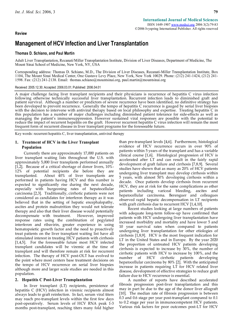 Báo cáo y học Management of HCV Infection and Liver Transplantation