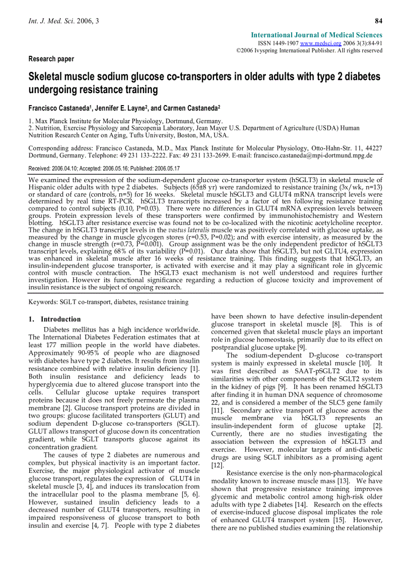Báo cáo y học Skeletal muscle sodium glucose co transporters in older adults with type 2 diabetes undergoing resistance training
