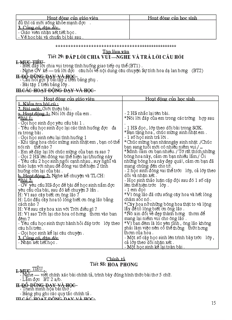 image for page Giáo án lớp 2 tuần 29