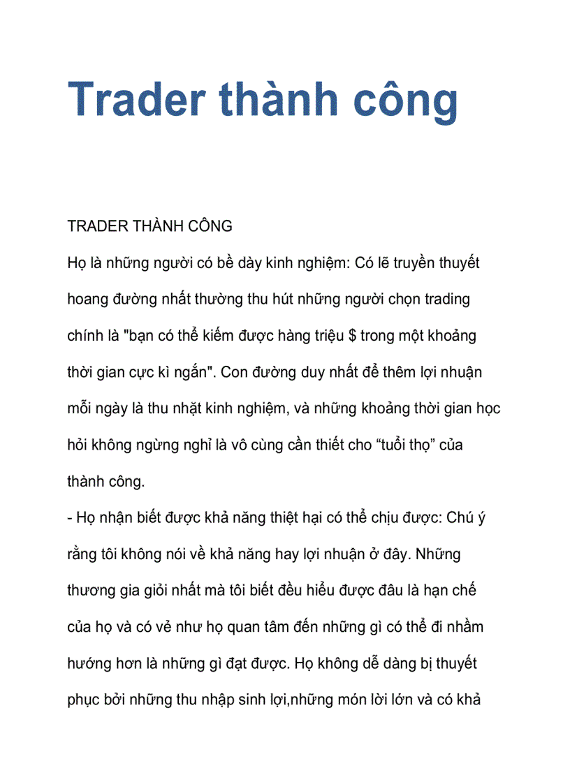 image for page Trader thành công