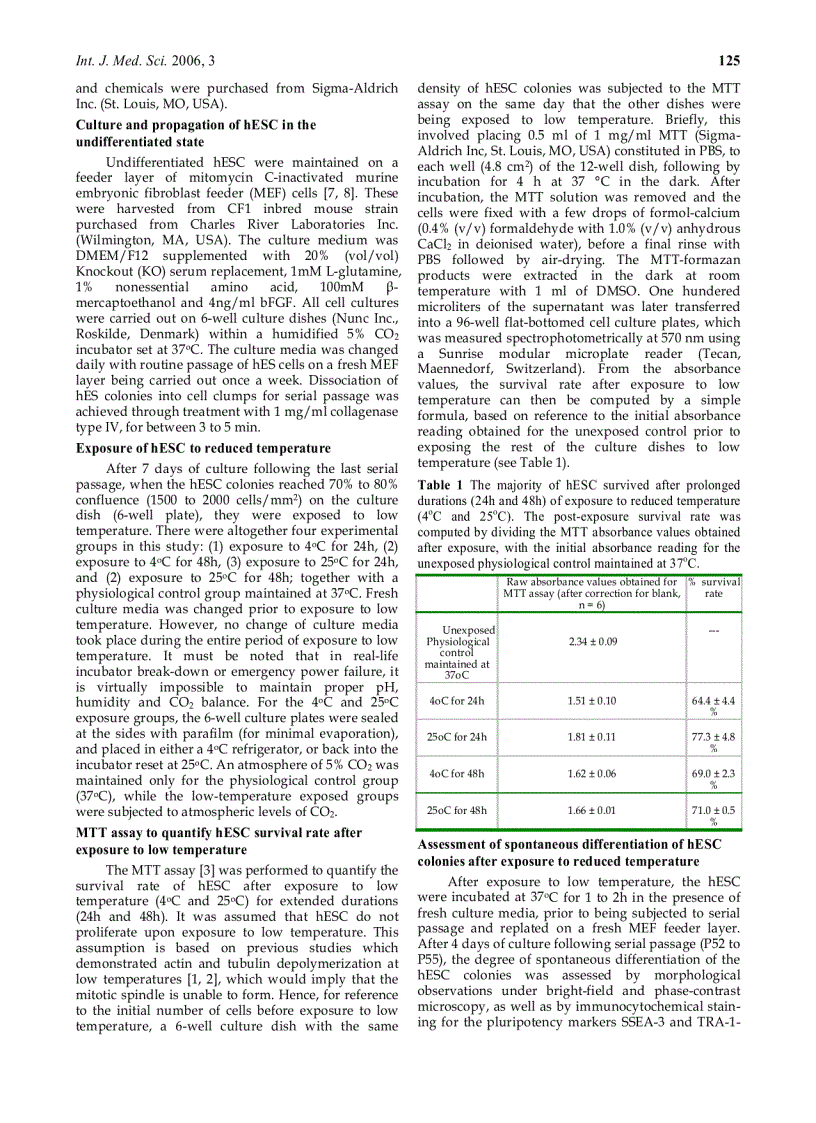 image for page Báo cáo y học Low temperature tolerance of human embryonic stem cells