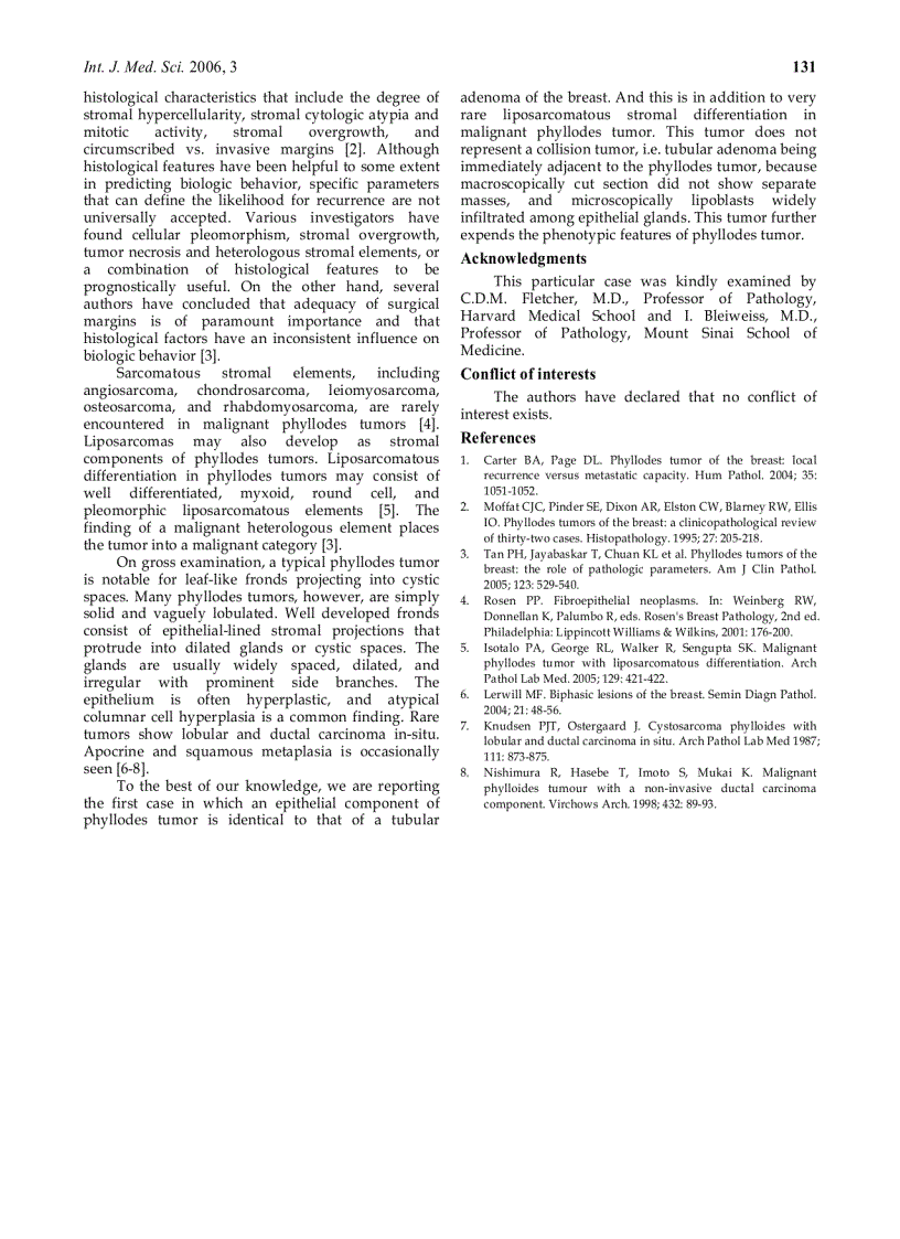 image for page Báo cáo y học Malignant phyllodes tumor with heterologous liposarcomatous differentiation and tubular adenoma like epithelial component