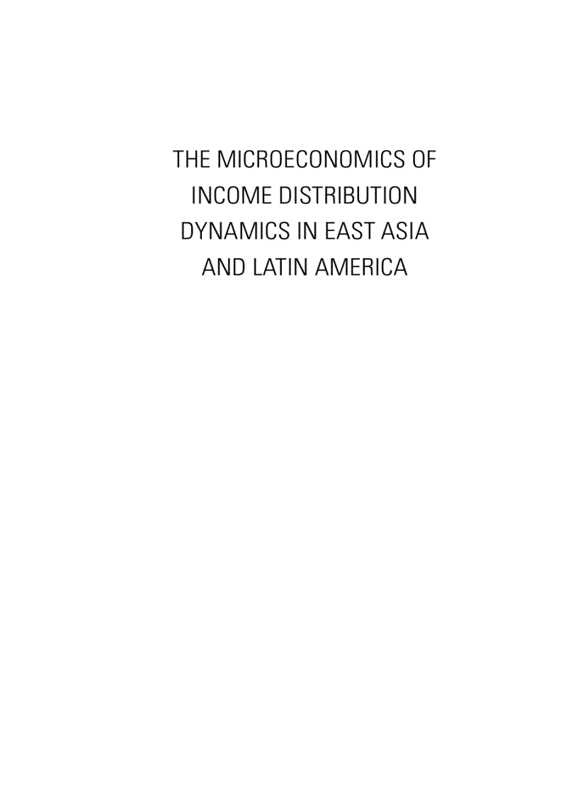 image for page The microeconomics of income distribution dynamics in east asia and latin america
