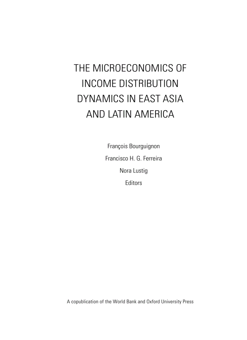 image for page The microeconomics of income distribution dynamics in east asia and latin america