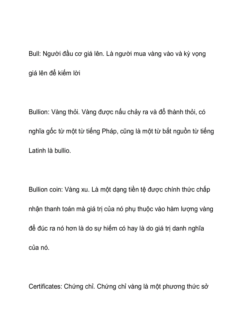 image for page Các thuật ngữ hay được sử dụng trong giao dịch vàng