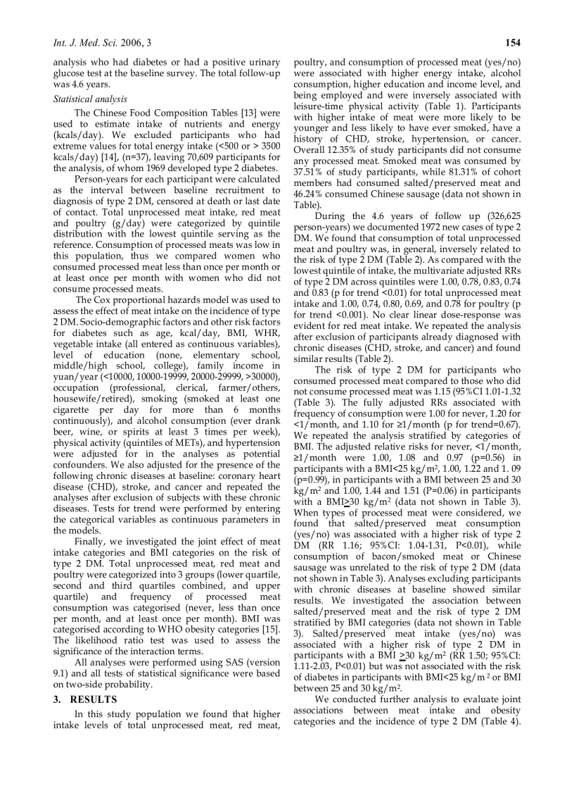 image for page Báo cáo y học The association of meat intake and the risk of type 2 diabetes may be modified by body weight