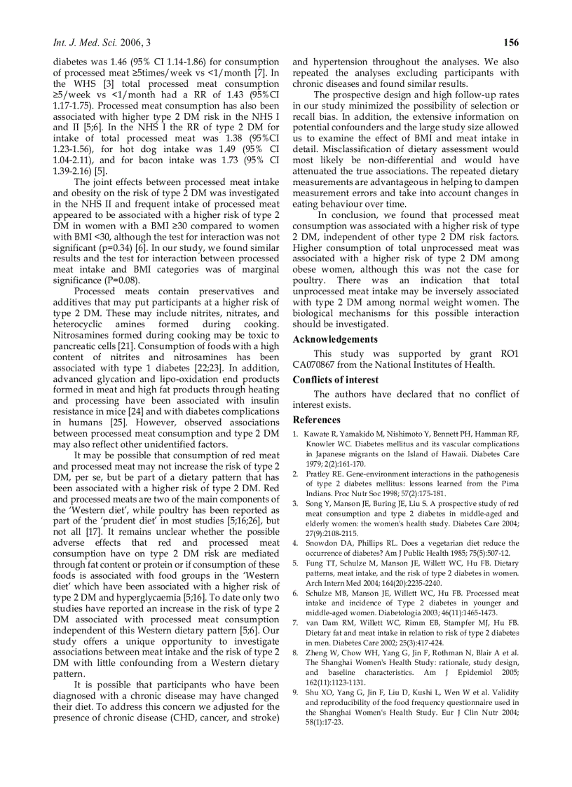 image for page Báo cáo y học The association of meat intake and the risk of type 2 diabetes may be modified by body weight