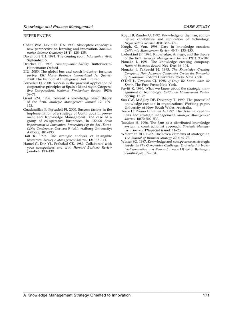 image for page A Case Study on the Implementation of A Knowledge Management Strategy Oriented to Innovation