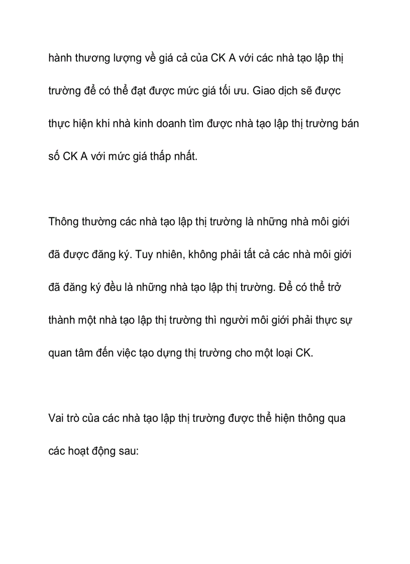 image for page Vai trò của các chuyên gia và nhà tạo lập thị trường