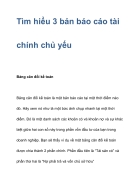 Tìm hiểu 3 bản báo cáo tài chính chủ yếu