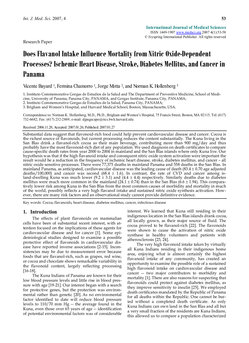 image for page Báo cáo y học Does Flavanol Intake Influence Mortality from Nitric Oxide Dependent Processes
