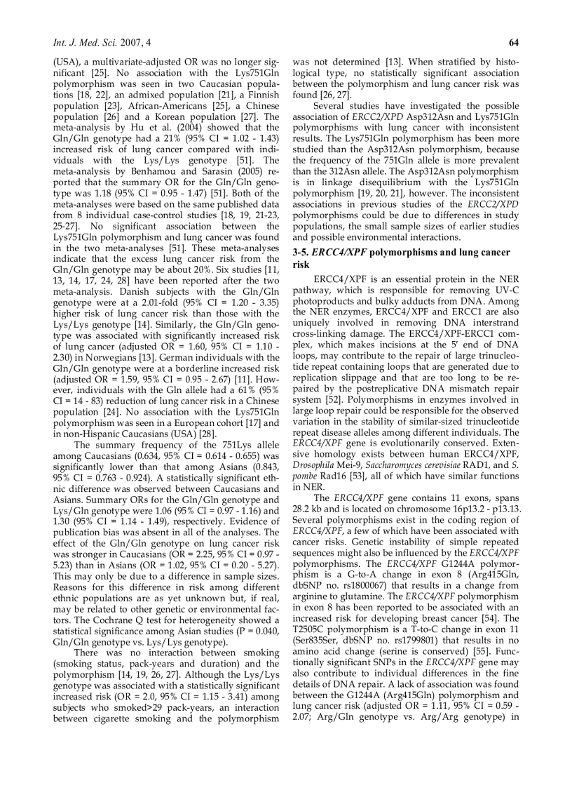image for page Báo cáo y học Genetic polymorphisms in the nucleotide excision repair pathway and lung cancer risk A meta analysis