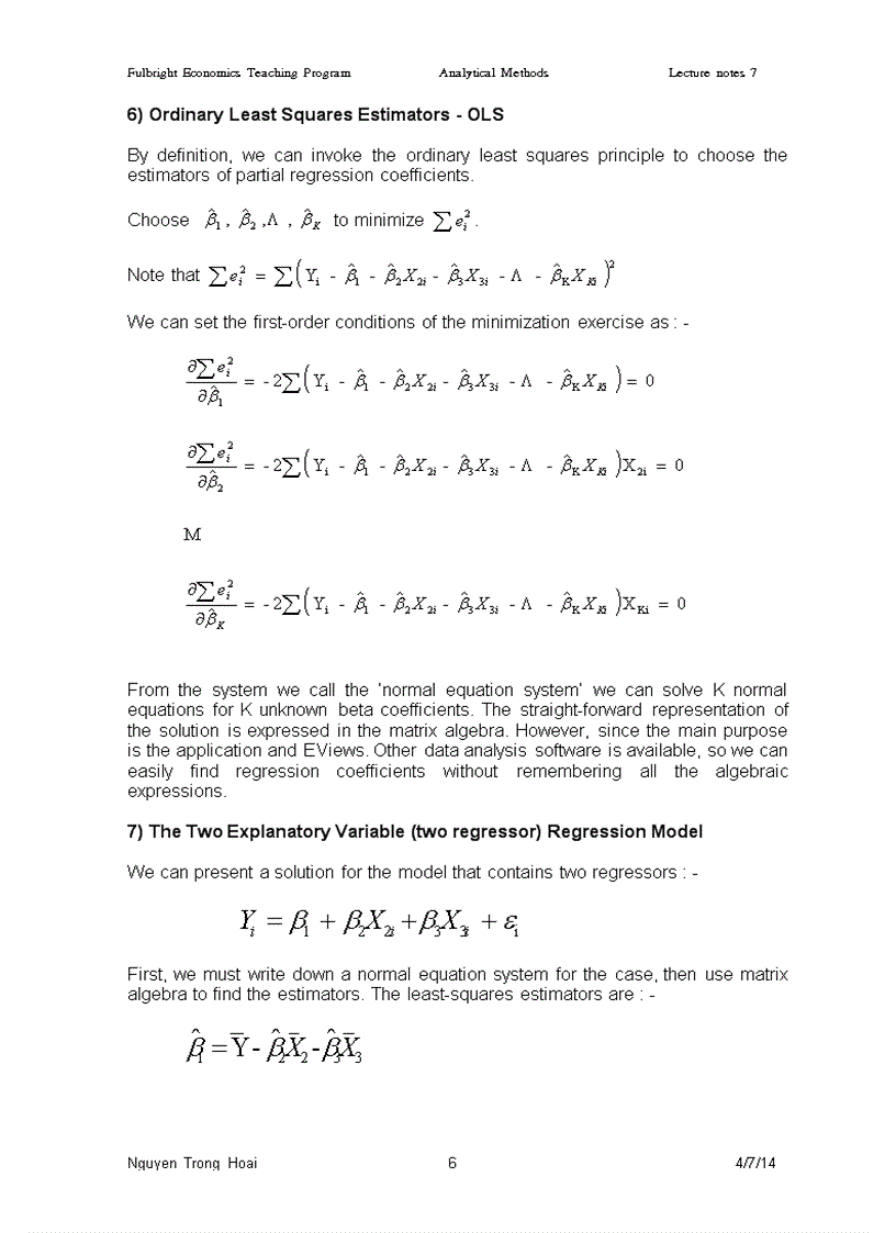image for page MULTIPLE LINEAR REGRESSION MODEL Introduction and Estimation
