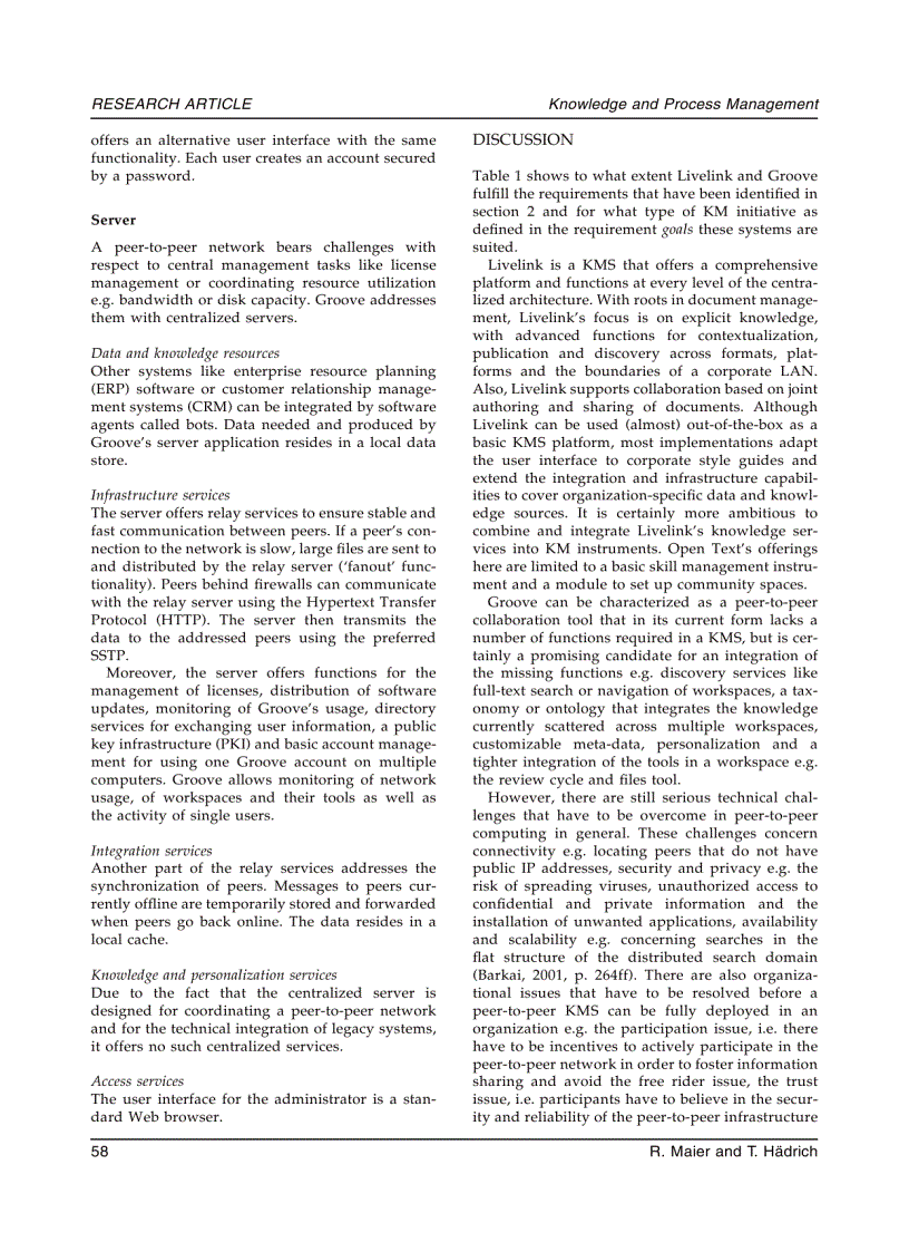 image for page Centralized Versus Peer to Peer Knowledge Management Systems
