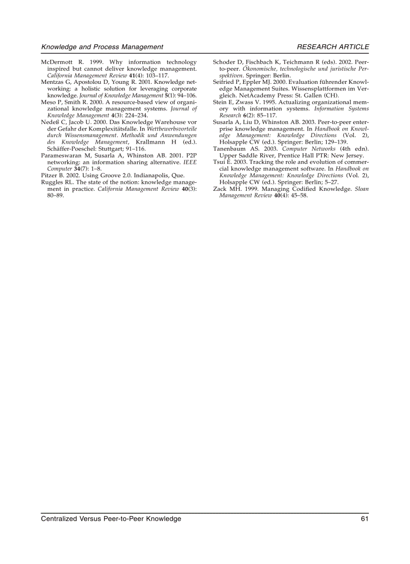 image for page Centralized Versus Peer to Peer Knowledge Management Systems