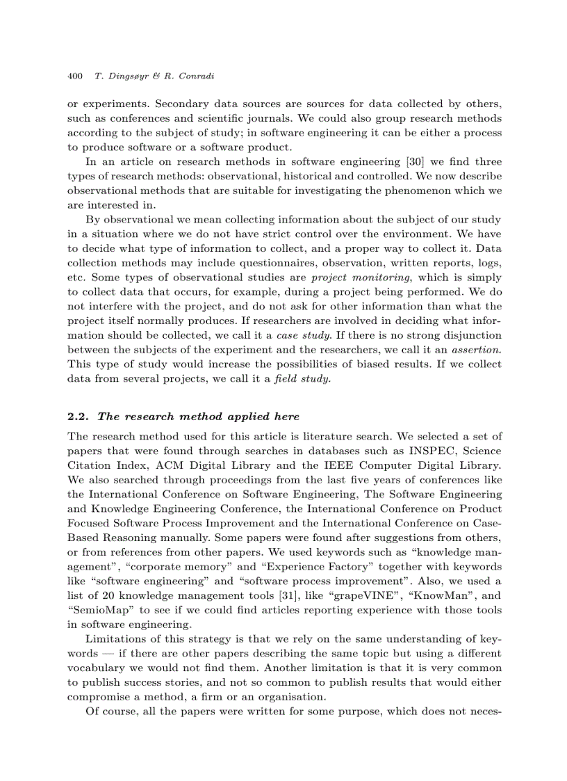 image for page Survey of case studies of the use of knowledge management in software engineering